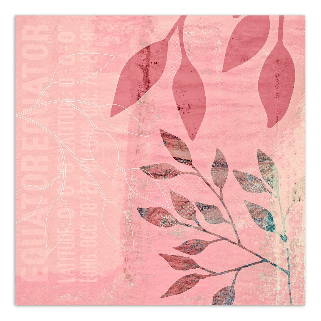 Fototapete, Abstrakte Blätter rosa Hintergrund - Andrea Haase